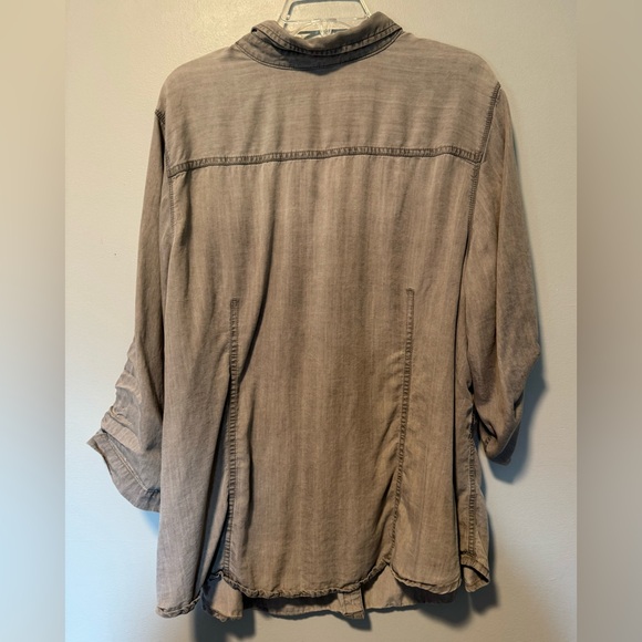 intro Very Soft Light Gray Snap Up Shirt Sz 3 X - Picture 2 of 10